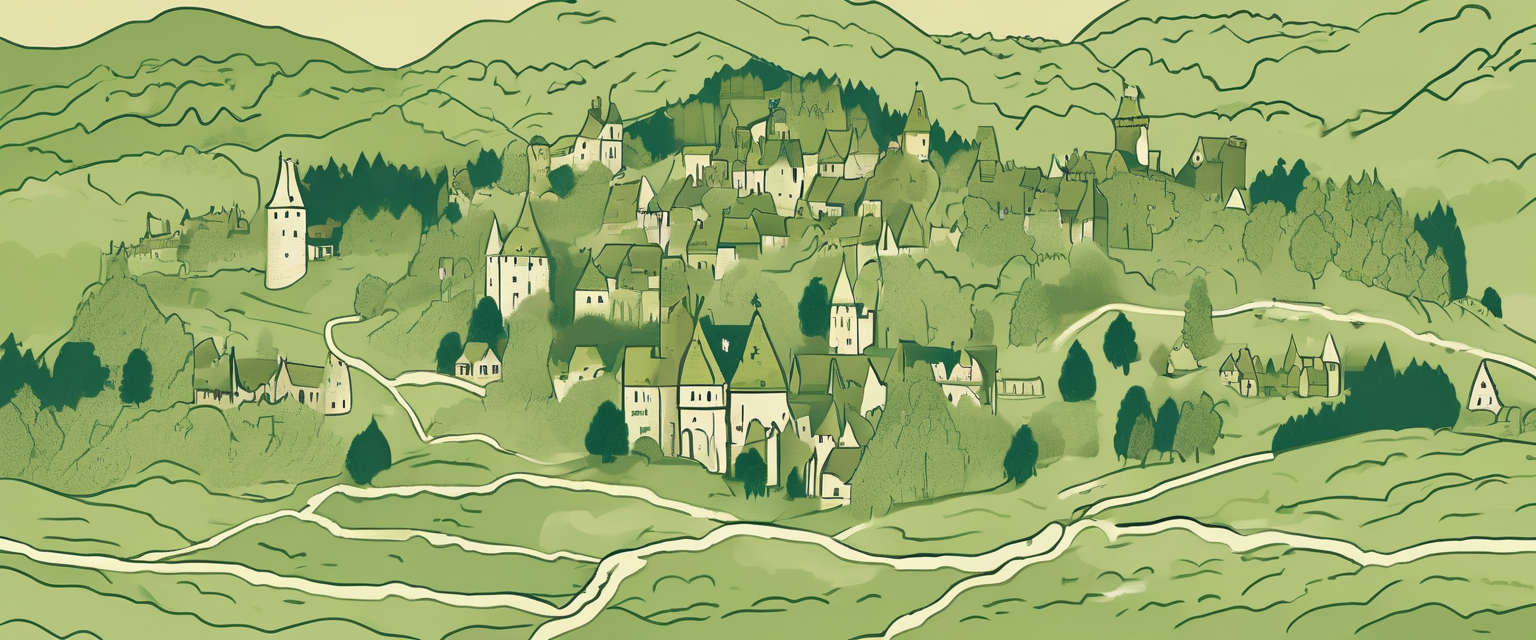 Kaart met kastelenroute in de Ardennen